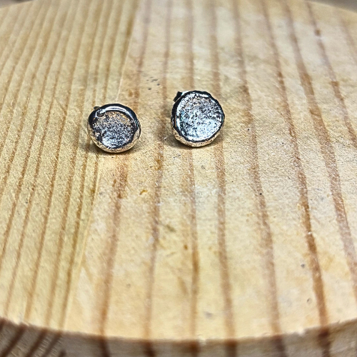 Molten Silver Stud Earrings