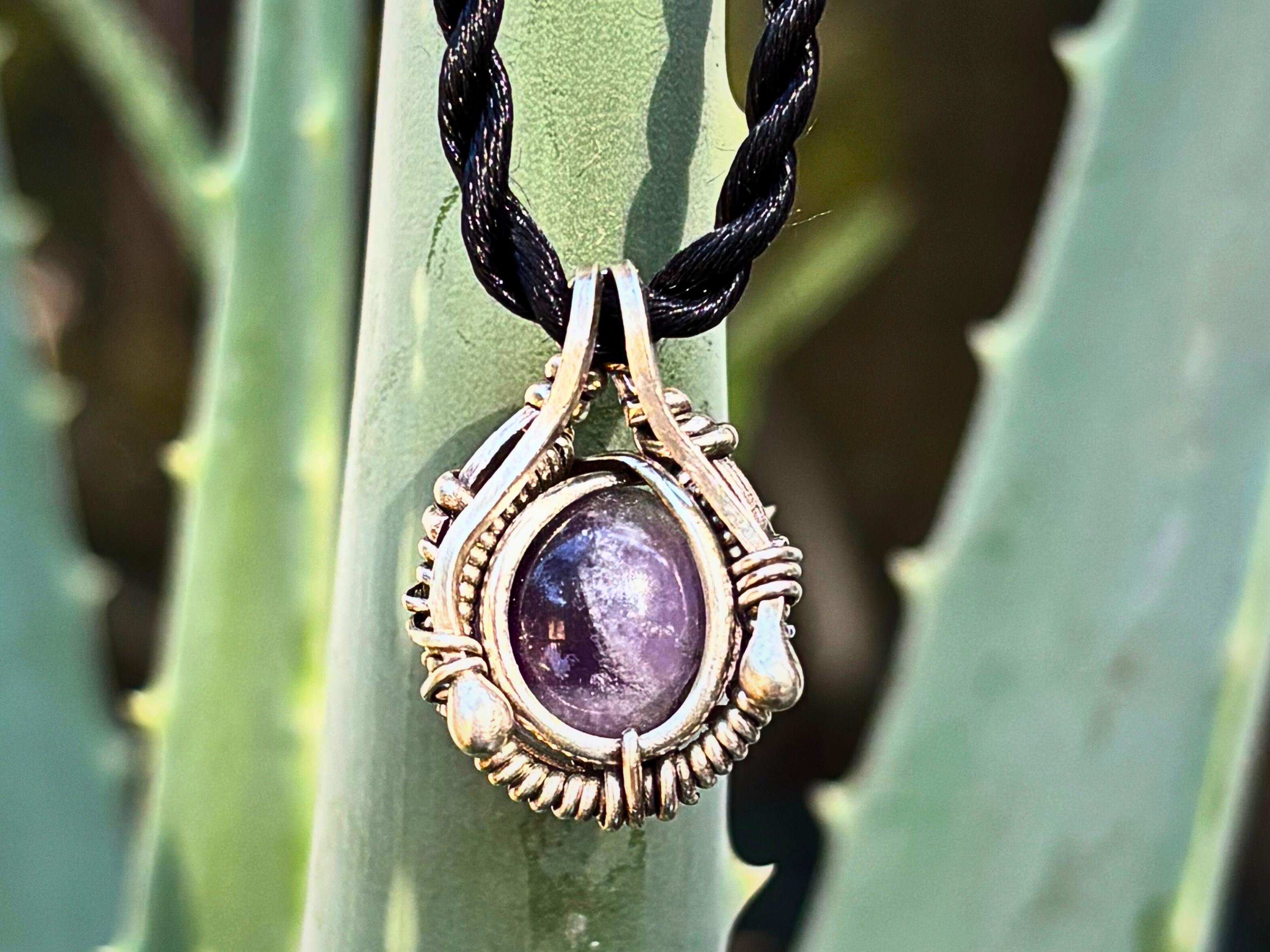 Amethyst Pendant in Argentium Silver