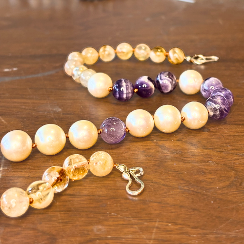 Suffrage Gemstone Bead Necklace